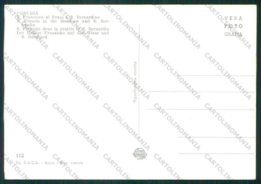 Perugia Città Foto FG cartolina KV8505 – retro