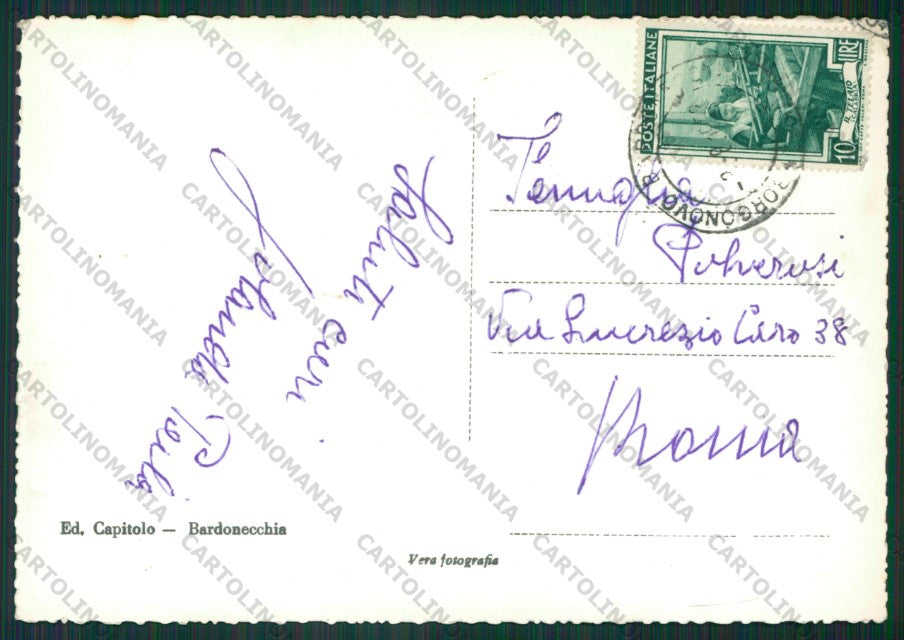 Torino Bardonecchia Borgo Vecchio PIEGHINE Foto FG cartolina KV8530 – retro