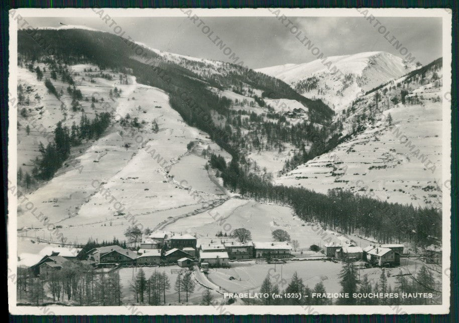 Torino Pragelato Soucheres Hautes Nevicata Foto FG cartolina KV8537 – fronte