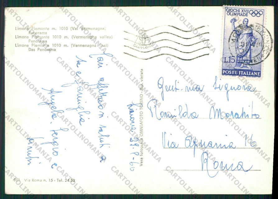 Cuneo Limone Piemonte PIEGA Foto FG cartolina KV8540 – retro