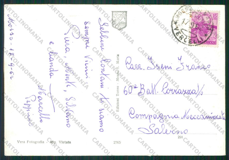 Biella Mosso San Maria Zegna Foto FG cartolina KV8541 – retro