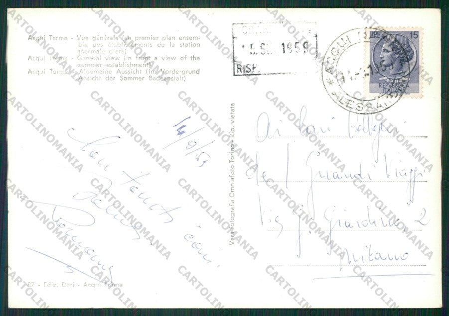 Alessandria Acqui Terme Foto FG cartolina KV8547 – retro