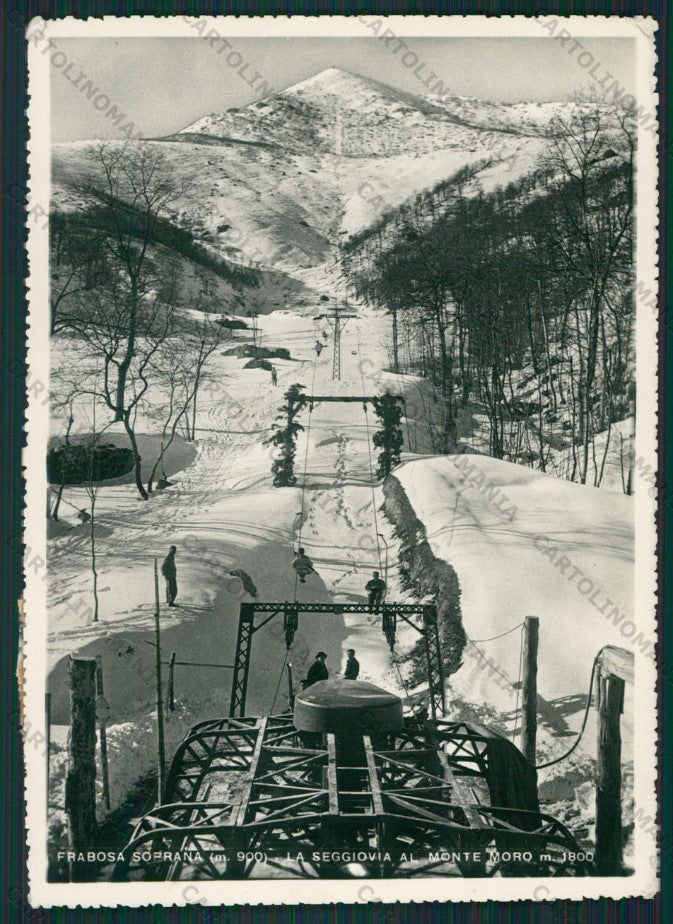Cuneo Frabosa Soprana Nevicata Seggiovia Monte Moro Foto FG cartolina KV8549 – fronte