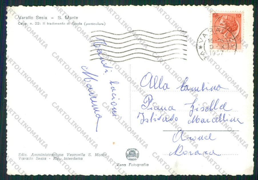 Vercelli Varallo Sesia Santo Monte Foto FG cartolina KV8554 – retro