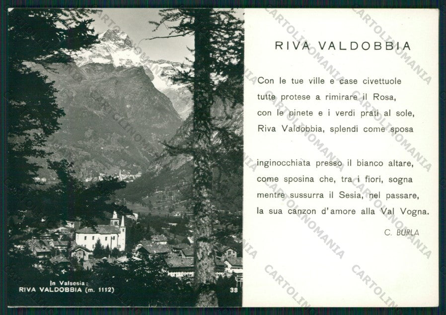 Vercelli Riva Valdobbia Burla Foto FG cartolina KV8557 – fronte