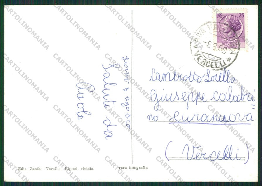 Vercelli Riva Valdobbia Burla Foto FG cartolina KV8557 – retro