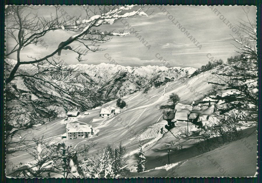 Vercelli Scopello Alpe di Mera Nevicata PIEGA Foto FG cartolina KV8559 – fronte