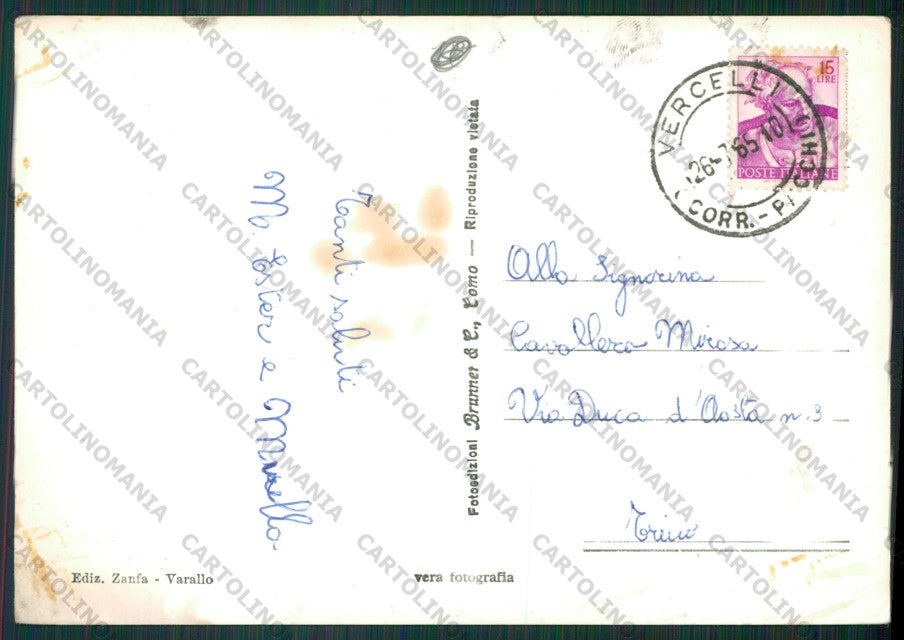 Vercelli Mollia Valsesia MACCHIA ABRASA Foto FG cartolina KV8566 – retro