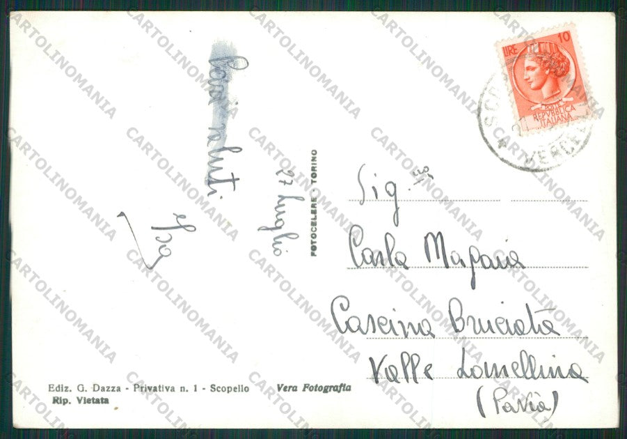 Vercelli Scopello Mera PIEGHINA Foto FG cartolina KV8568 – retro