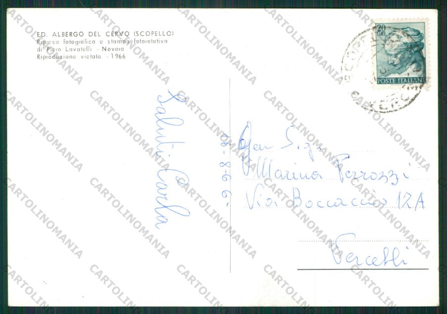 Vercelli Scopello Foto FG cartolina KV8575 – retro
