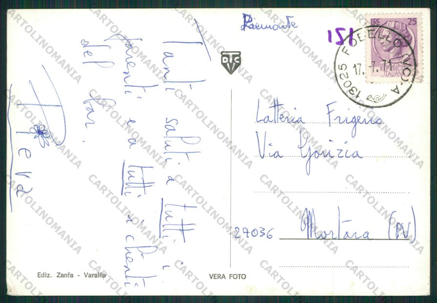 Vercelli Fobello Boco Catognetto Riva Ranco PIEGHINE Foto FG cartolina KV8577 – retro