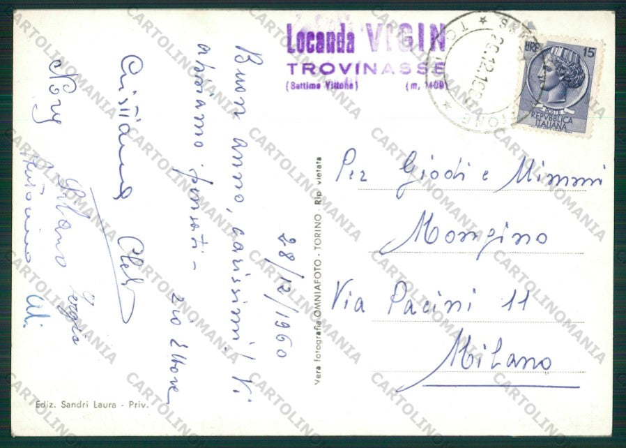 Torino Settimo Vittone Trovinasse Foto FG cartolina KV8589 – retro