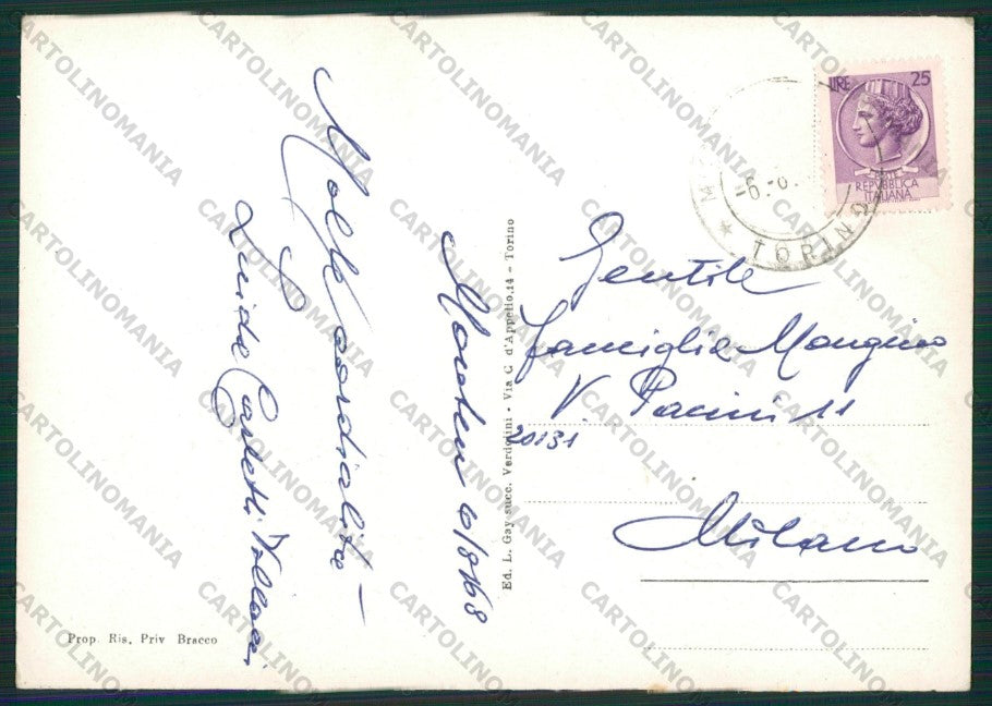 Torino Monteu da Po PIEGHINE FG cartolina KV8591 – retro