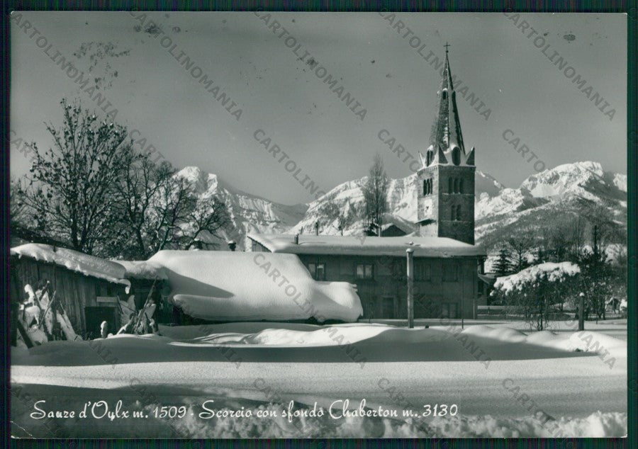 Torino Sauze d'Oulx Chaberton Nevicata Foto FG cartolina KV8597 – fronte