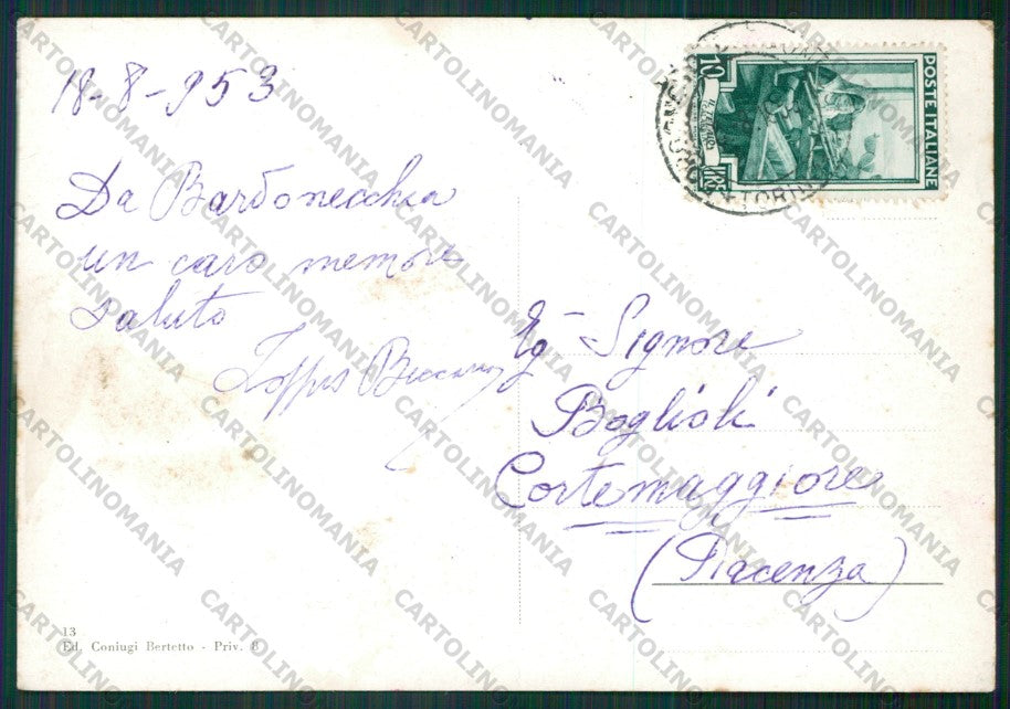 Torino Bardonecchia PIEGHINE FG cartolina KV8599 – retro