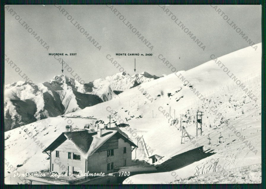Biella Bielmonte Zegna Nevicata Mucrone Camino Sci Foto FG cartolina KV8605 – fronte