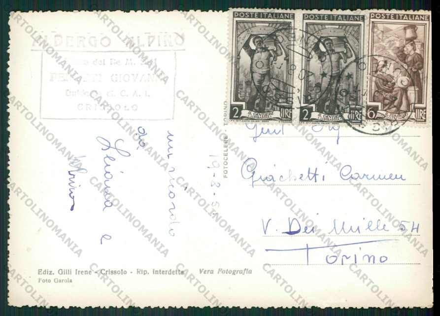 Cuneo Crissolo Pian del Re Monviso PIEGHINA Foto FG cartolina KV8606 – retro