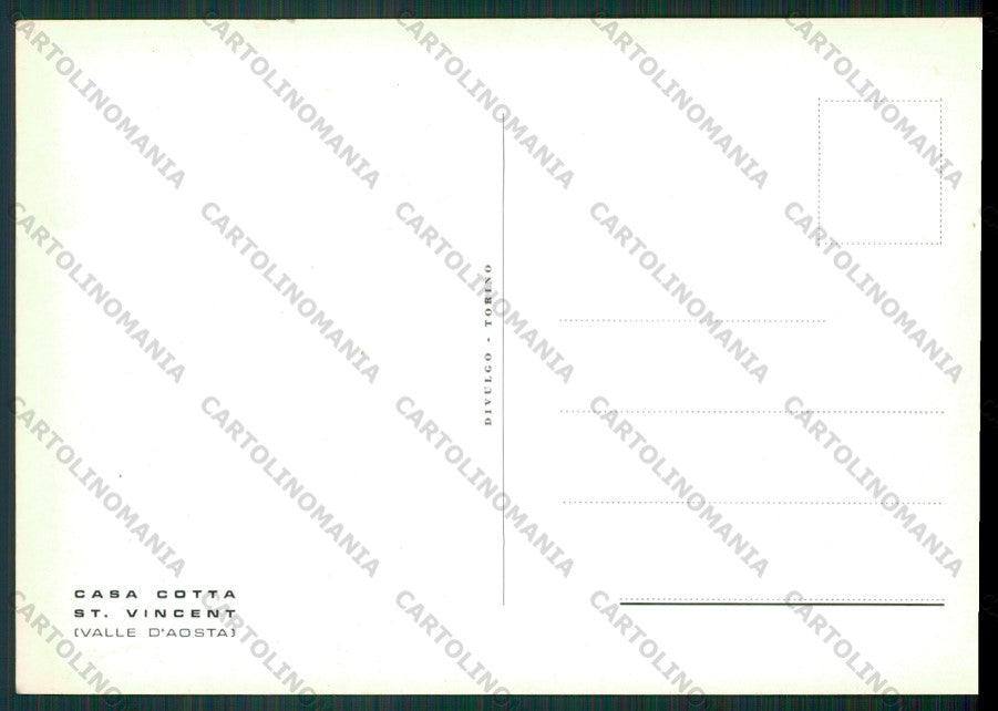 Aosta Saint Vincent Casa Cotta FG cartolina KV8609 – retro