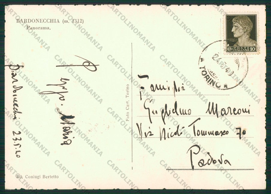 Torino Bardonecchia Foto FG cartolina KV8610 – retro