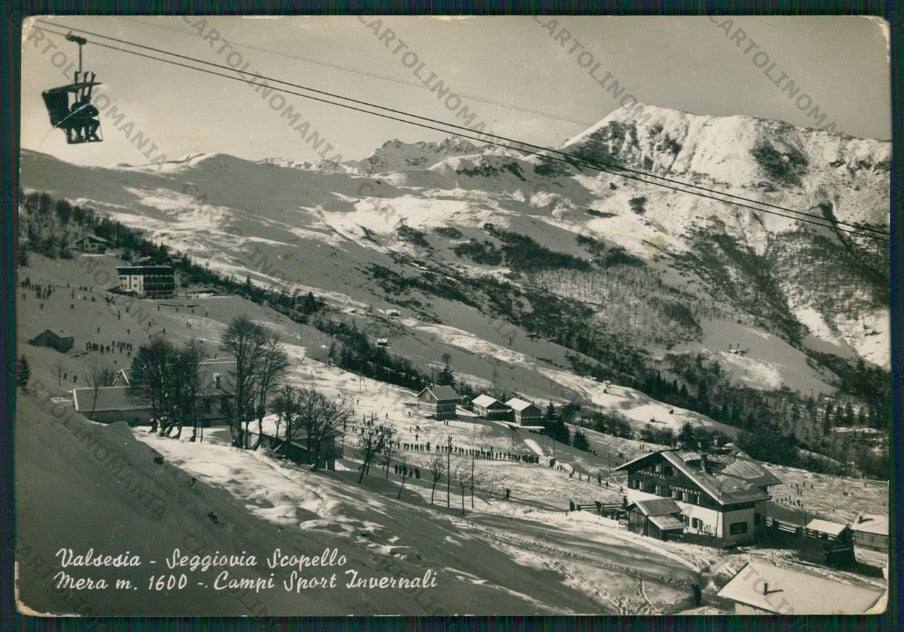 Vercelli Scopello Alpe di Mera Sci Seggiovia ABRASA Foto FG cartolina KV8613 – fronte