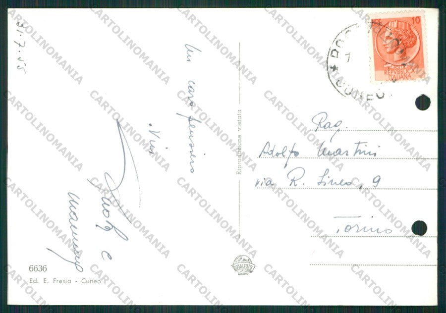Cuneo Roccavione FORI ARCHIVIO Foto FG cartolina KV8617 – retro