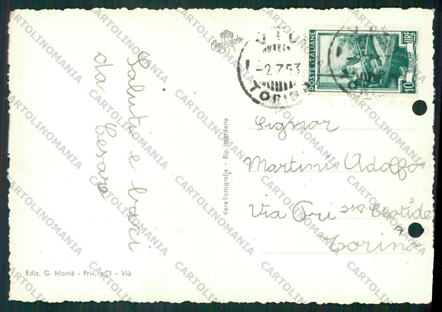 Torino Viù FORI ARCHIVIO Foto FG cartolina KV8621 – retro