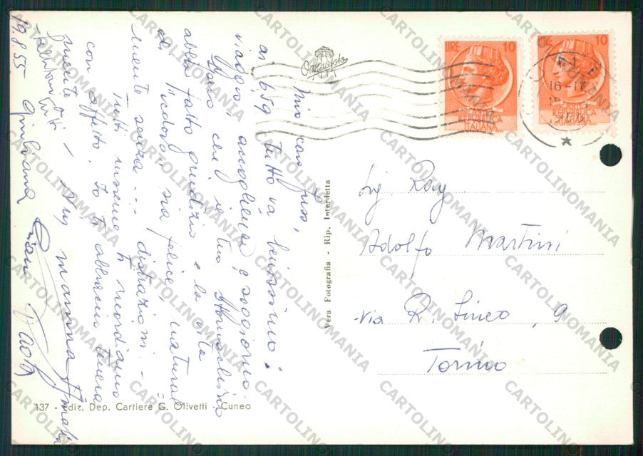 Cuneo Roccavione FORI ARCHIVIO Foto FG cartolina KV8624 – retro