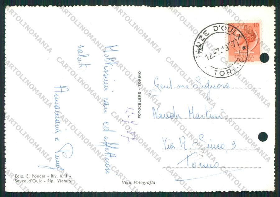 Torino Sauze d'Oulx Seggiovia FORI ARCHIVIO Foto FG cartolina KV8636 – retro