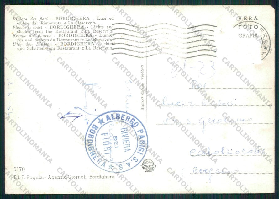 Imperia Bordighera Foto FG cartolina KV8649 – retro