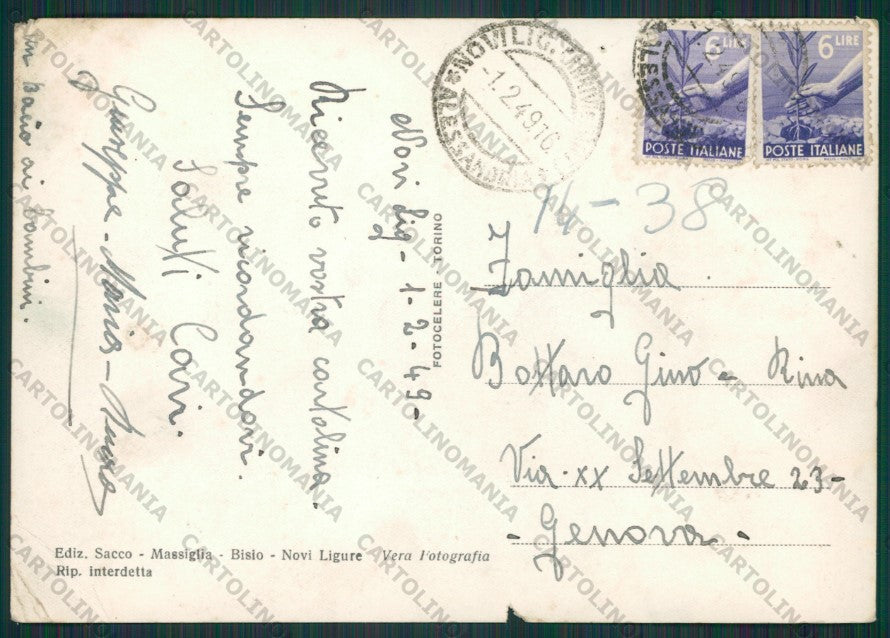Alessandria Novi Ligure STRAPPINO PIEGHE FORO Foto FG cartolina KV8657 – retro