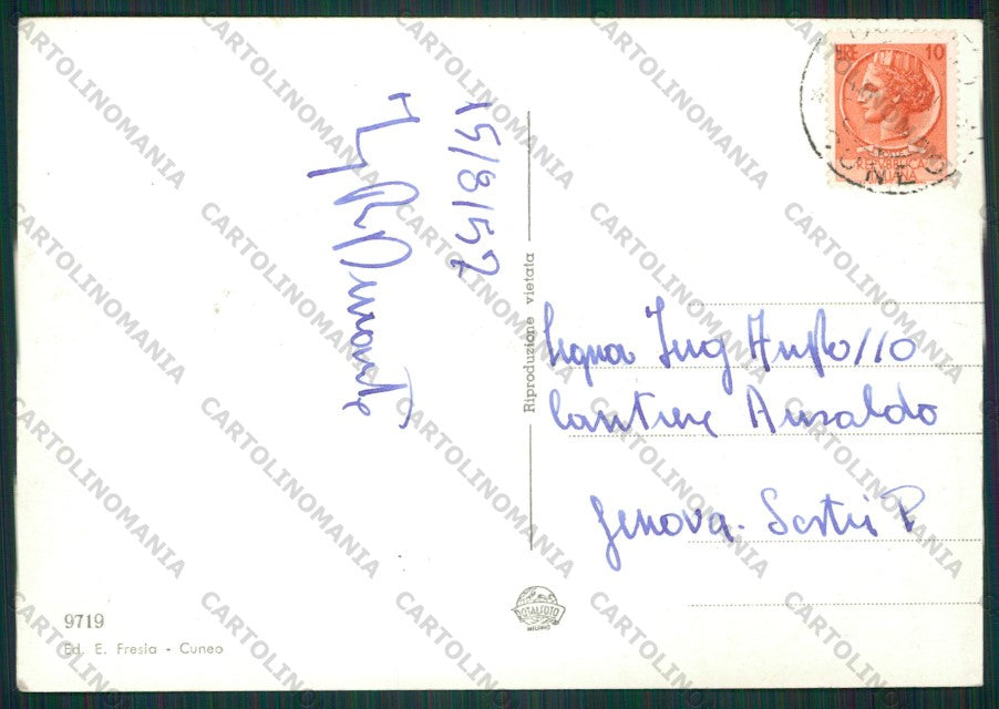 Cuneo Acceglio Valle Macra PIEGA Foto FG cartolina KV8689 – retro