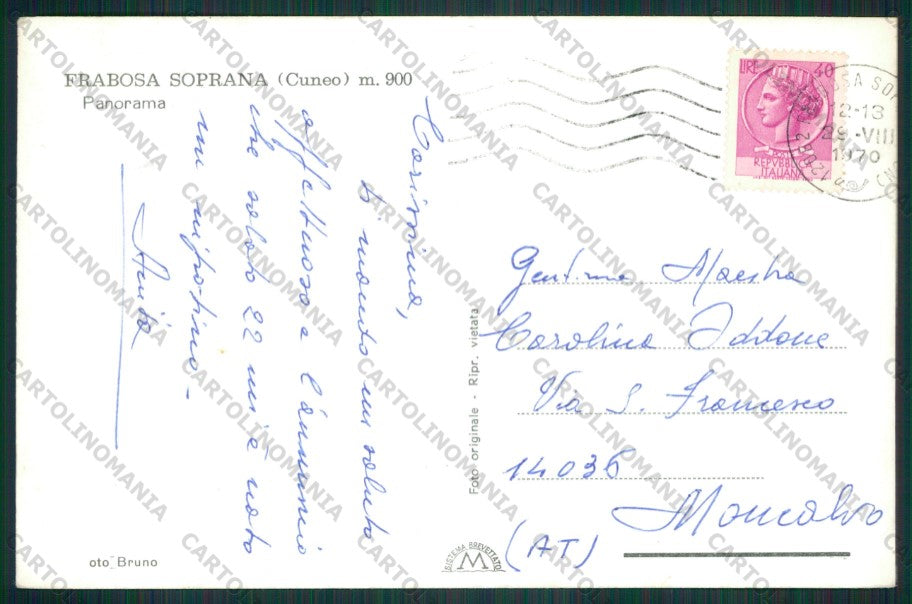 Cuneo Frabosa Soprana Foto FG cartolina KV8696 – retro