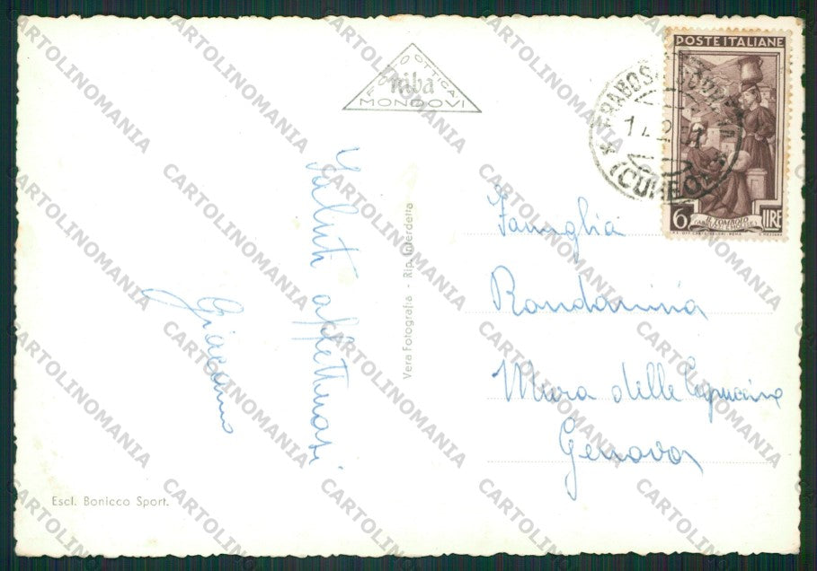 Cuneo Frabosa Soprana Nevicata Monte Moro Foto FG cartolina KV8701 – retro