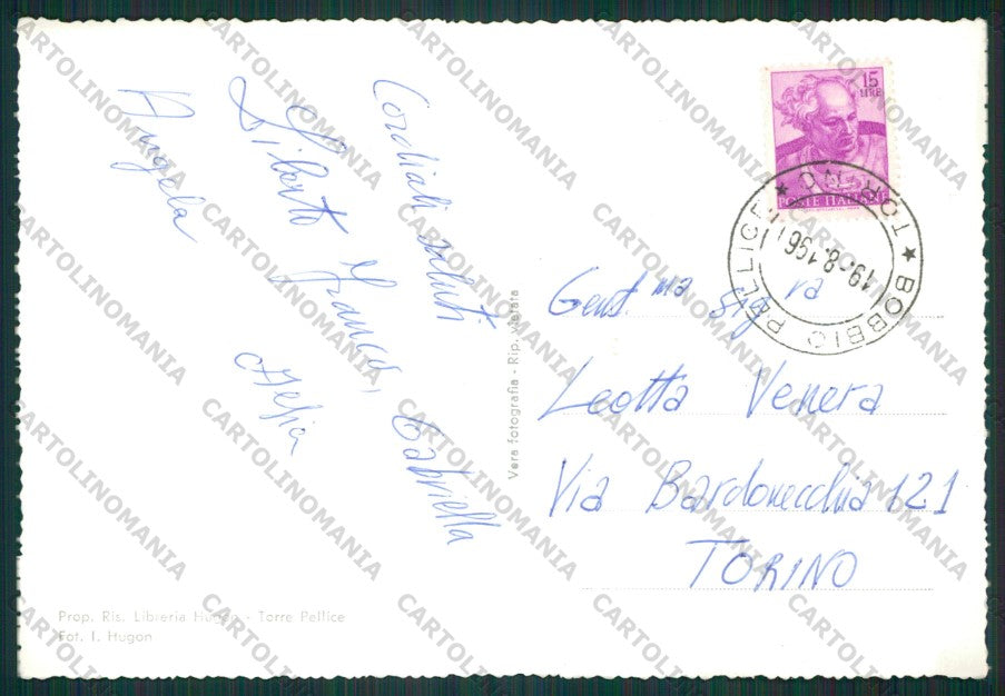 Torino Bobbio Pellice Foto FG cartolina KV8703 – retro