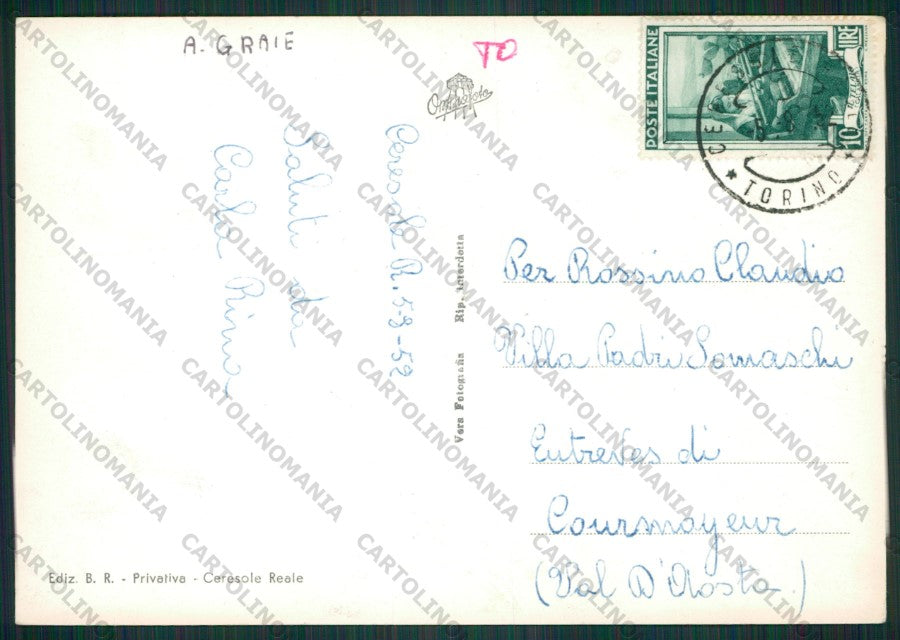 Torino Ceresole Reale Foto FG cartolina KV8726 – retro