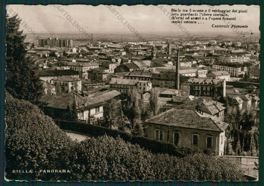Biella Città Carducci PIEGHINE COLLA Foto FG cartolina KV8728 – fronte
