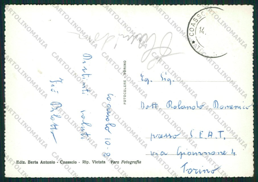 Torino Coassolo Aggia Vaccarezza Foto FG cartolina KV8735 – retro