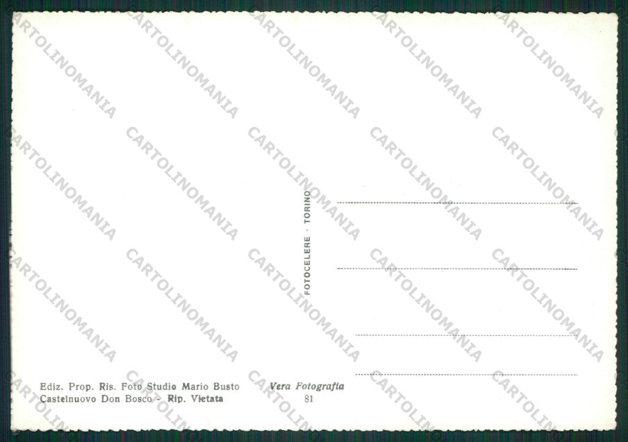 Asti Albugnano Vezzolano Foto FG cartolina KV8754 – retro