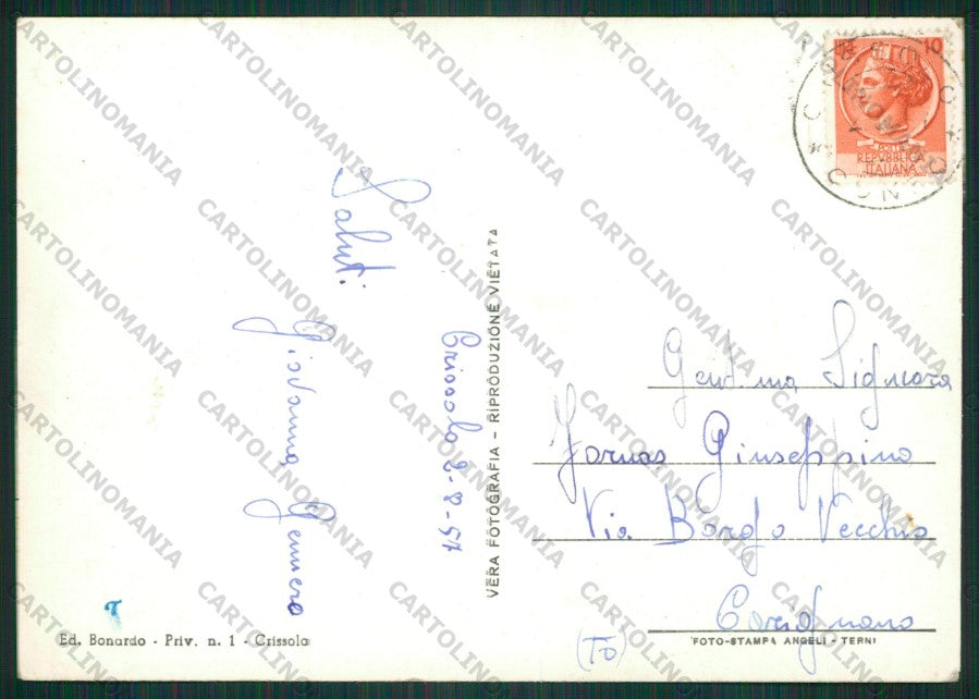 Aosta Crissolo Foto FG cartolina KV8757 – retro
