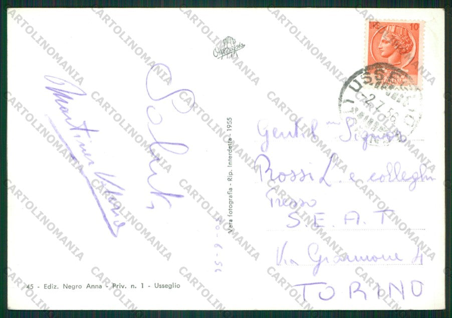 Torino Usseglio Monte Lera Foto FG cartolina KV8771 – retro
