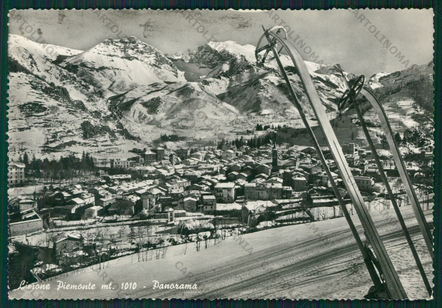 Cuneo Limone Piemonte Nevicata Sci Foto FG cartolina KV8779 – fronte