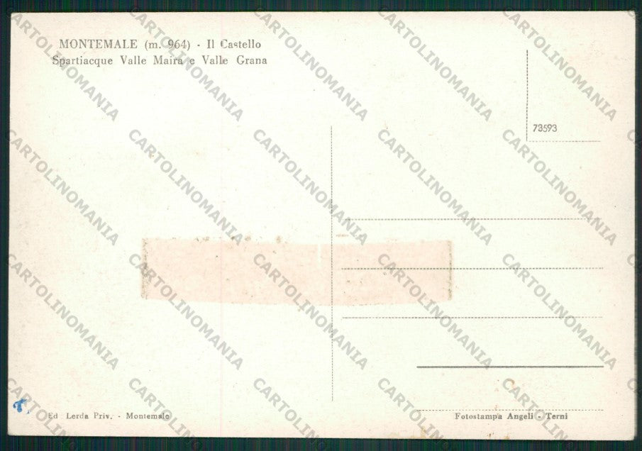 Cuneo Montemale Castello ABRASA Foto FG cartolina KV8780 – retro