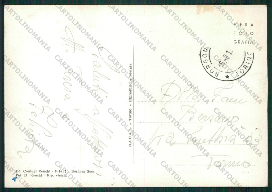 Torino Borgone Susa PIEGHINA Foto FG cartolina KV8788 – retro