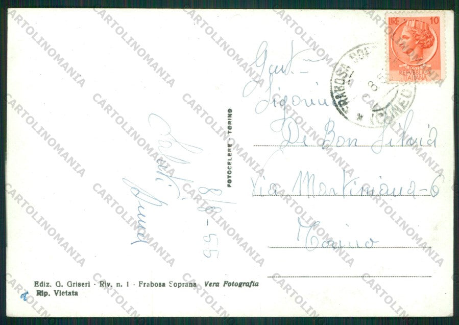 Cuneo Frabosa Soprana Serro Foto FG cartolina KV8789 – retro