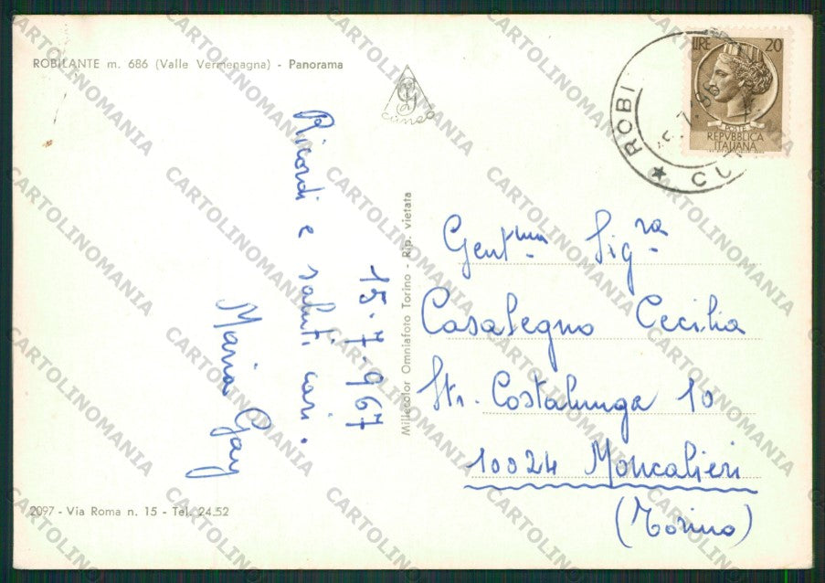 Cuneo Robilante Foto FG cartolina KV8804 – retro