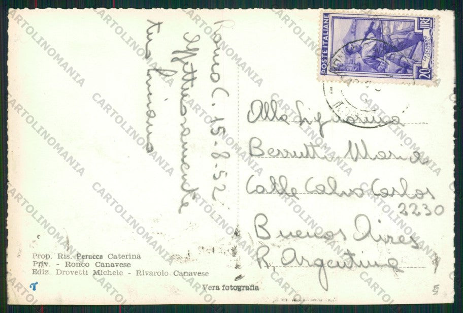 Torino Ronco Canavese PIEGHINE Foto FG cartolina KV8813 – retro