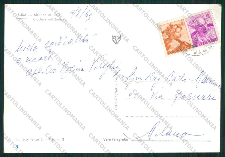 Torino Susa Foto FG cartolina KV8829 – retro