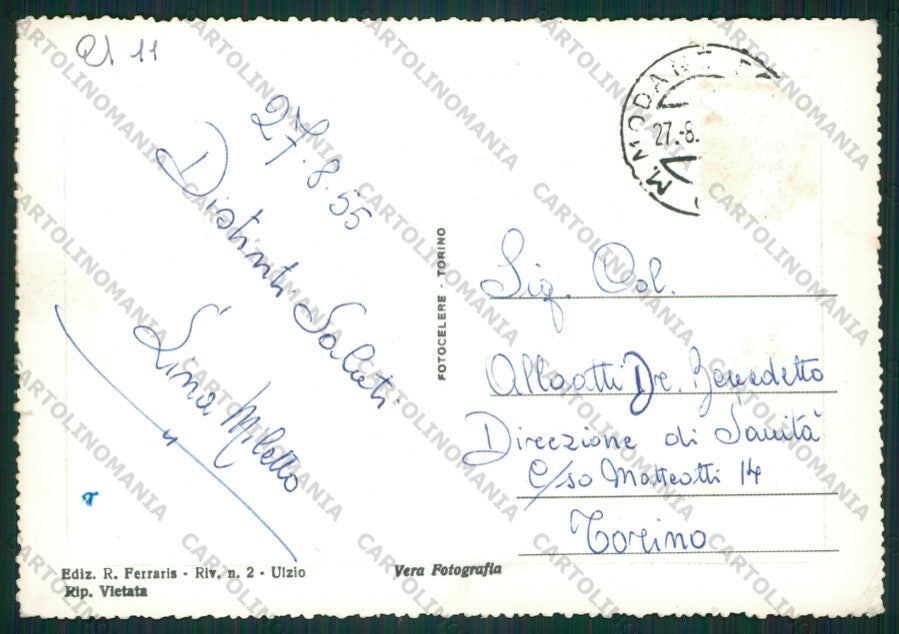 Torino Ulzio PIEGHINE Foto FG cartolina KV8838 – retro