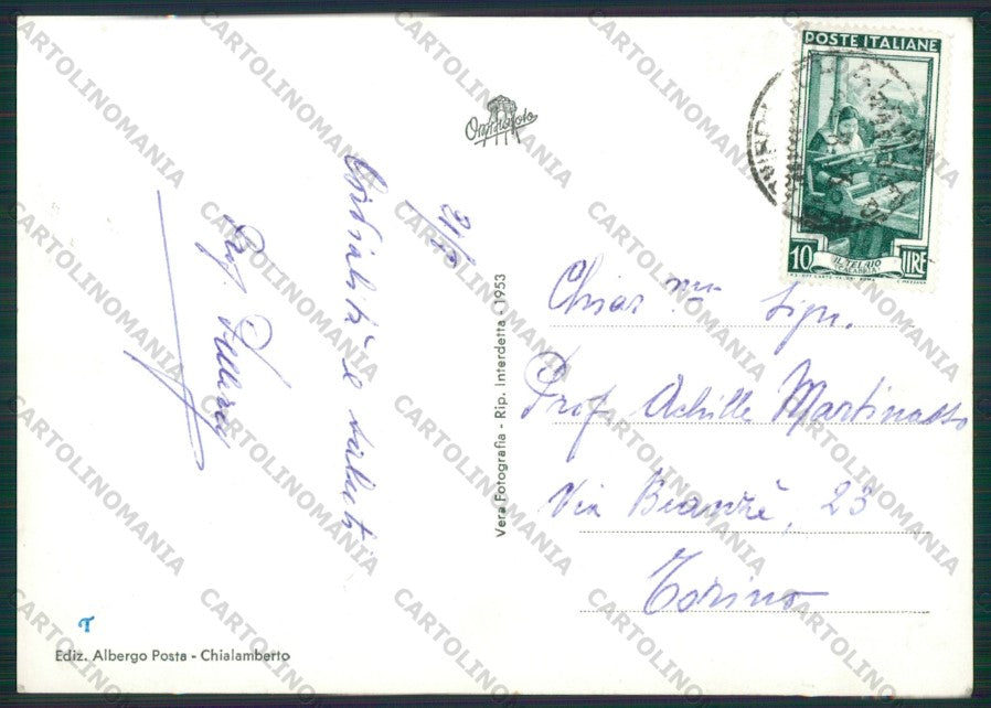 Torino Chialamberto Inverso Foto FG cartolina KV8839 – retro