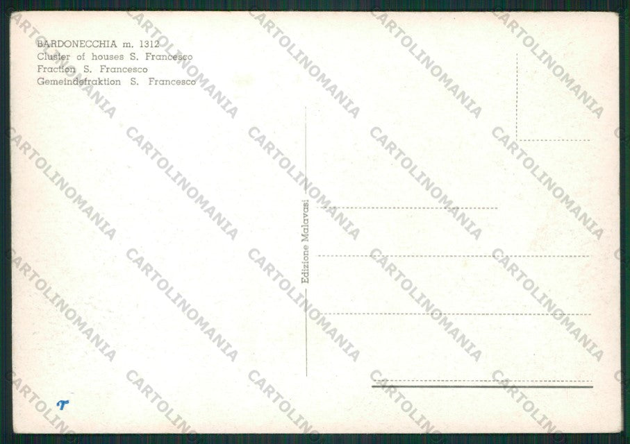 Torino Bardonecchia Borgo San Francesco FG cartolina KV8842 – retro